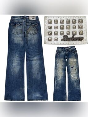 Buckaroo vintage flap pockets with stud works mud wash shade